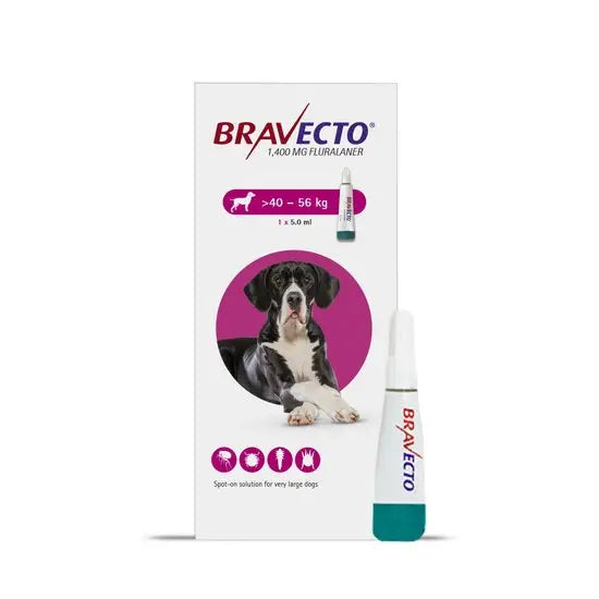 BRAVECTO® Spot-On Solution for Extra Large Dogs 1400mg (40kg-56kg)