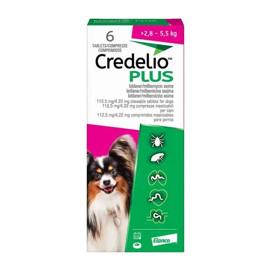 Credelio® PLUS Chewable Tablets for Dogs 112.5mg (2.8kg-5.5kg)