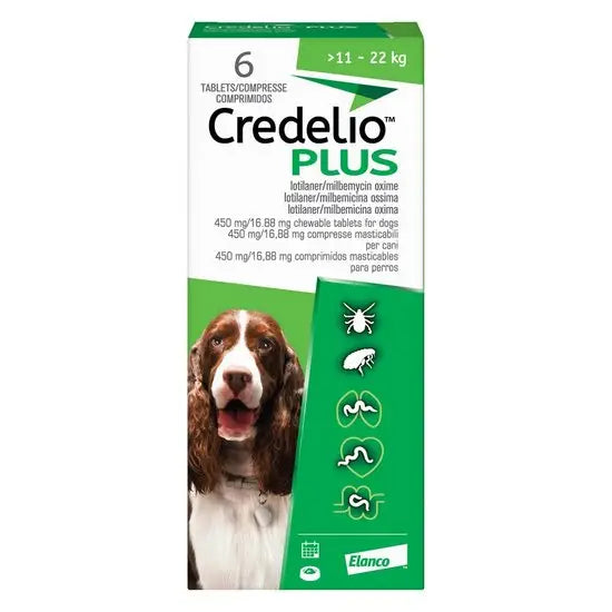 Credelio® PLUS Chewable Tablets for Dogs 450mg (11kg-22kg)