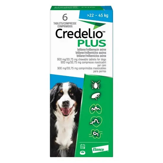 Credelio® PLUS Chewable Tablets for Dogs 900mg (22kg-45kg)