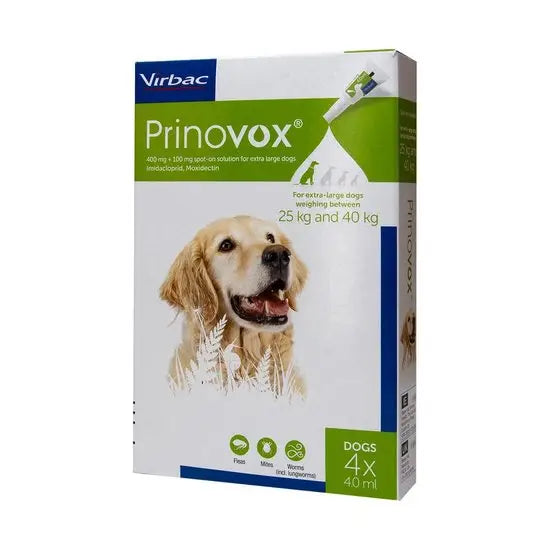 Prinovox® Spot-On Solution for Extra Large Dogs 400mg/100mg (over 25kg)