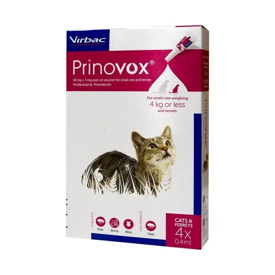 Prinovox® Spot-On Solution for Small Cats and Ferrets 40mg/4mg (up to 4kg)