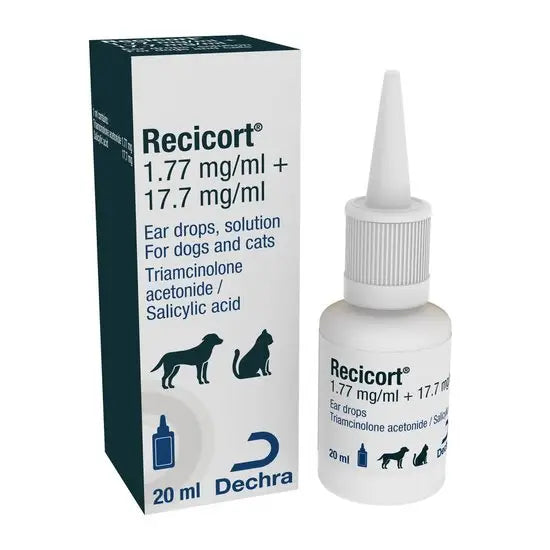 Recicort® Ear Drops Solution for Dogs and Cats 1.77 mg/ml + 17.7 mg/ml