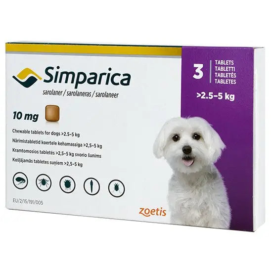 Simparica® Chewable Tablets for Dogs 10mg (2.5kg-5kg)