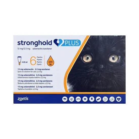 Stronghold® PLUS Spot-On Solution for Small Cats 15mg/2.5mg (up to 2.5kg)