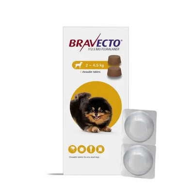 BRAVECTO® Chewable Tablets for Toy Dog 112.5mg (2kg-4.5kg)