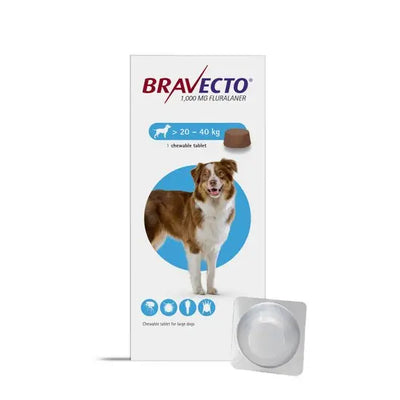 BRAVECTO® Chewable Tablets for Large Dogs 1000mg (20kg-40kg)