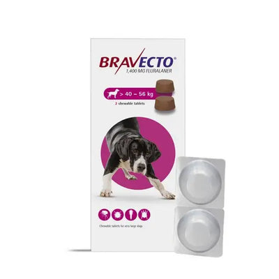 BRAVECTO® Chewable Tablets for Extra Large Dogs 1400mg (40kg-56kg)