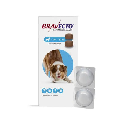 BRAVECTO® Chewable Tablets for Large Dogs 1000mg (20kg-40kg)