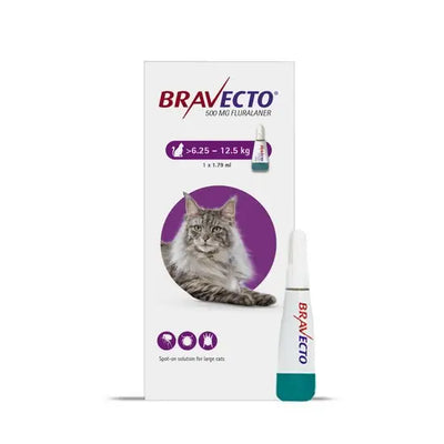 BRAVECTO® Spot-On Solution for Large Cats 500mg (6.25kg-12.5kg)