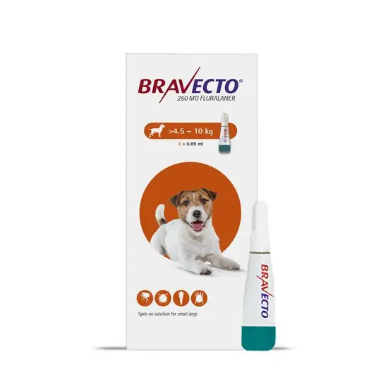 BRAVECTO® Spot-On Solution for Small Dogs 250mg (4.5kg-10kg)