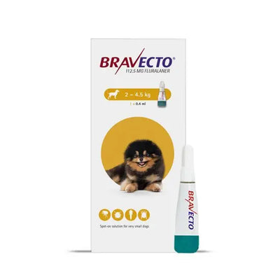 BRAVECTO® Spot-On Solution for Toy Dogs 112.5mg (2kg-4.5kg)