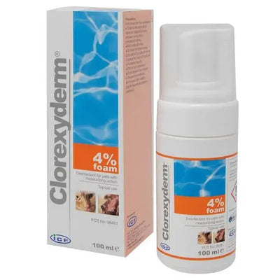 Clorexyderm® 4% Antibacterial Antifungal Foam for Dogs & Cats 100ml