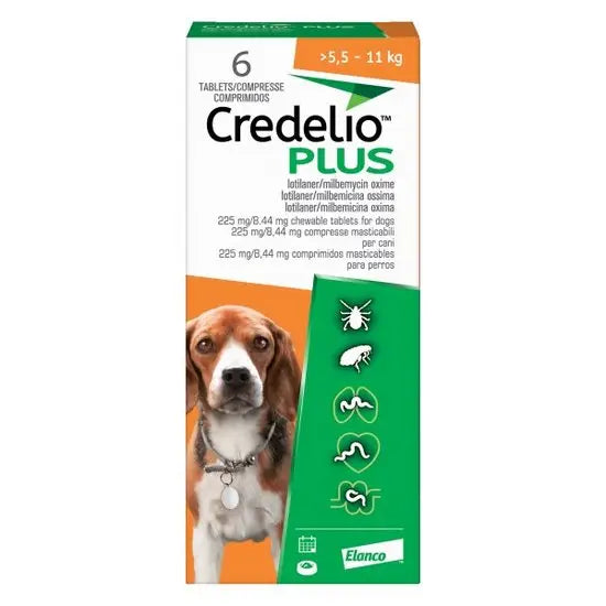 Credelio® PLUS Chewable Tablets for Dogs 225mg (5.5kg-11kg)
