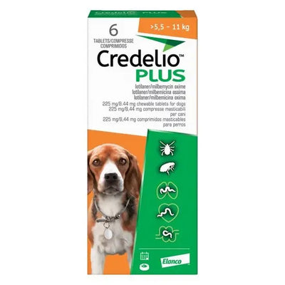 Credelio® PLUS Chewable Tablets for Dogs 225mg (5.5kg-11kg)