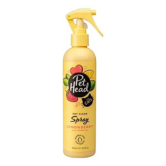 Pet Head Felin' Good Dry Clean No-Rinse Spray for Cats with Lemonberry and Lemon Oil