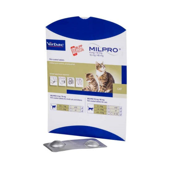 MILPRO® Film-Coated Tablets for Kittens and Small Cats 4mg/10mg (0.5kg-2kg)