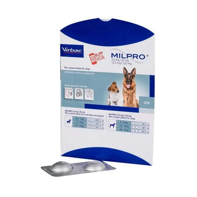 MILPRO® Film-Coated Tablets for Medium and Large Dogs 12.5mg/125mg (over 5kg)