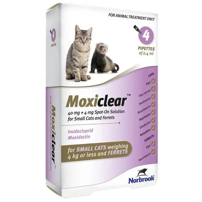 Moxiclear Spot-On Solution for Small Cats and Ferrets 40mg + 4mg (Under 4kg)