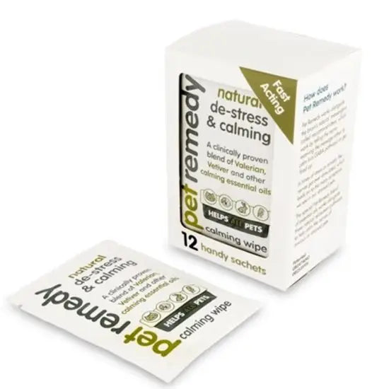 Pet Remedy Natural De-Stress and Calming Wipes for Dogs, Cats, Rabbits and Birds