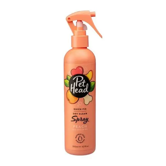 Pet Head Quick Fix Dry Clean No-Rinse Spray Shampoo for Dogs with Peach and Argan Oil