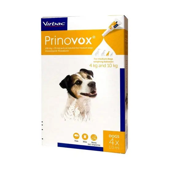 Prinovox® Spot-On Solution for Medium Dogs 100mg/25mg (4kg-10kg)