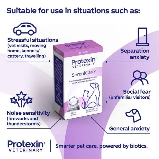 Protexin® VETERINARY SereniCare® Calming Support Sachets for Dogs & Cats 1g Sachets