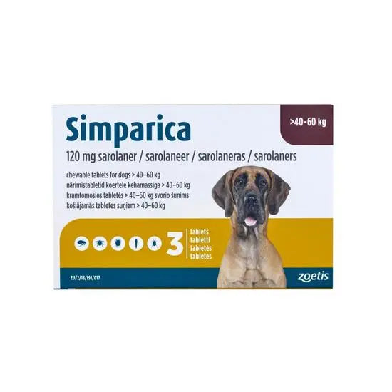 Simparica® Chewable Tablets for Dogs 120mg (40kg-60kg)