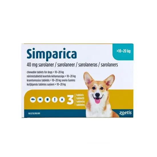 Simparica® Chewable Tablets for Dogs 40mg (10kg-20kg)