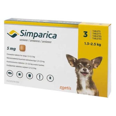 Simparica® Chewable Tablets for Dogs 5mg (1.3kg-2.5kg)