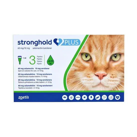 Stronghold® PLUS Spot On Solution for Large Cats 60mg/10mg (5kg-10kg)