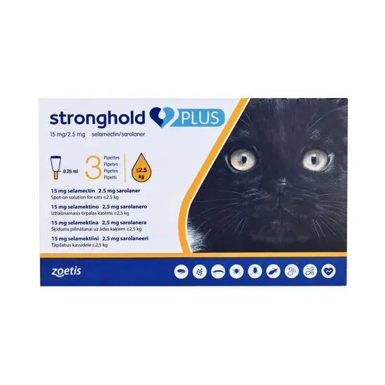 Stronghold® PLUS Spot-On Solution for Small Cats 15mg/2.5mg (up to 2.5kg)