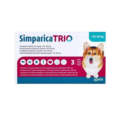 Simparica TRIO® Chewable Tablets for Dogs 24mg (10kg-20kg)