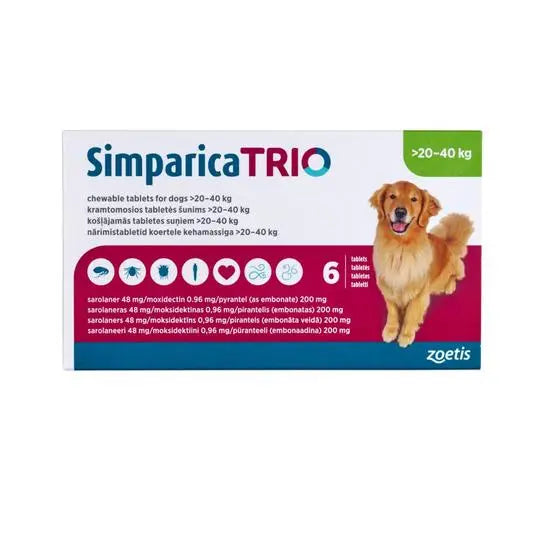 Simparica TRIO® Chewable Tablets for Dogs 48mg (20kg-40kg)