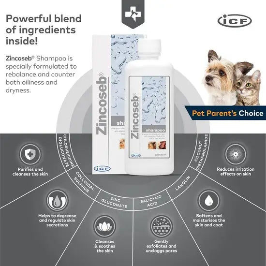 Zincoseb® Oil Balancing Soothing Shampoo for Dogs & Cats