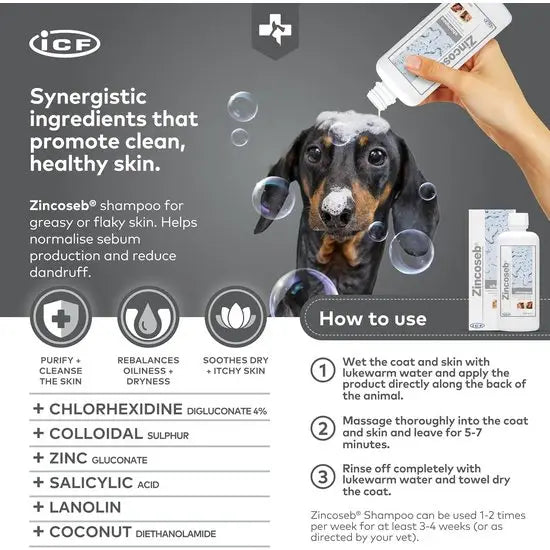 Zincoseb® Oil Balancing Soothing Shampoo for Dogs & Cats